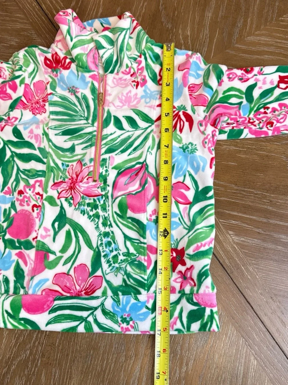 LILLY PULITZER mini eleni velour half zip pullover and joggers in glowing garden